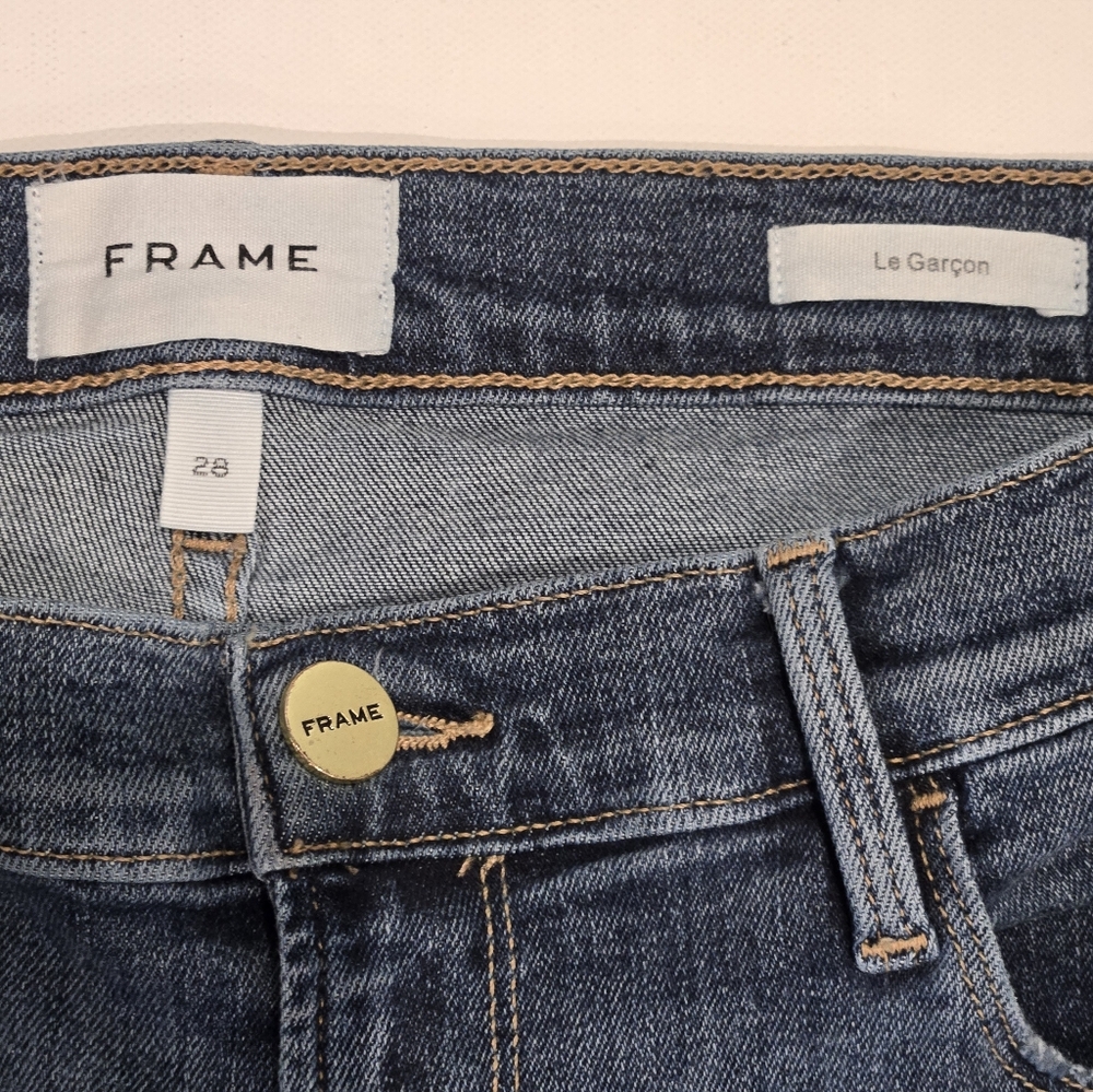Frame Denim Le Garcon Mid-Rise Boyfriend  Revere Wash Jeans Size 28 - Picture 6 of 9